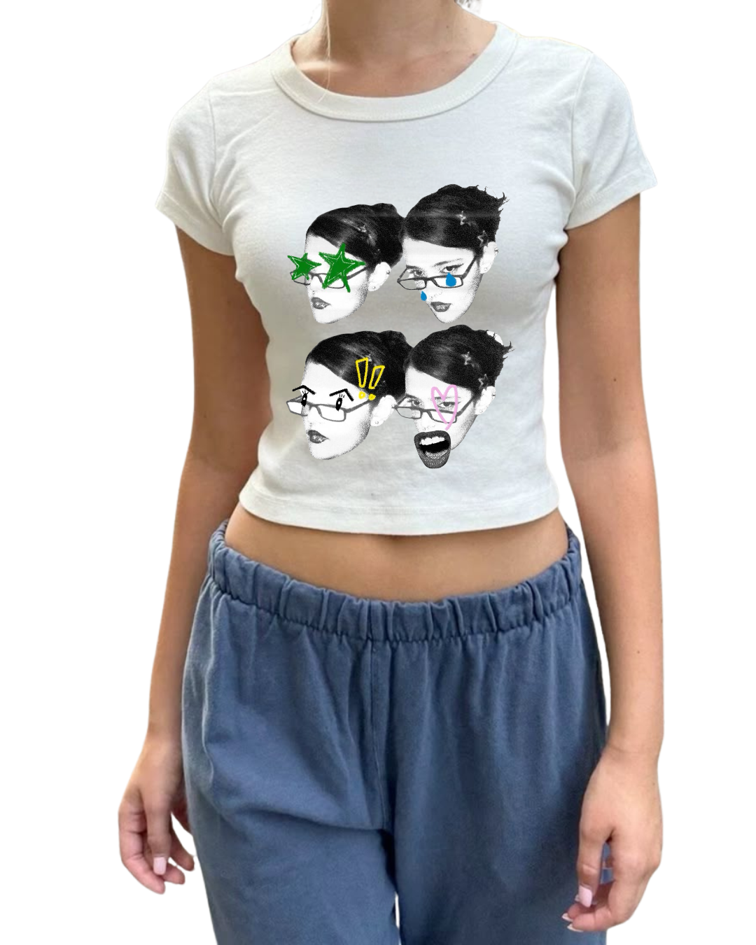 4-Face Crop T-Shirt