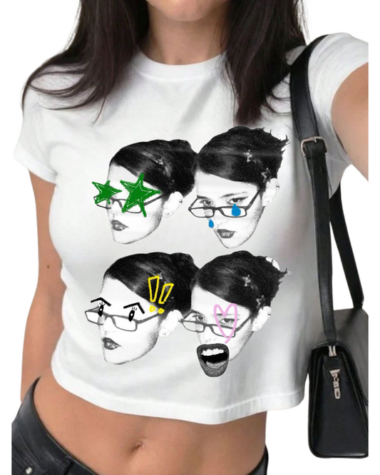 4-Face Crop T-Shirt